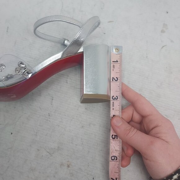 Christian Louboutin Queenie PVC Wedding Silver Jewel Sandal - Picture 13 of 13